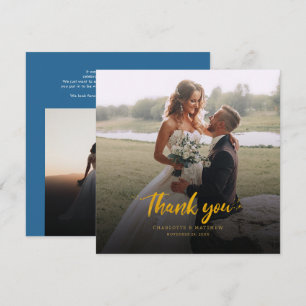 Couples Wedding Photos Script Thank You Card