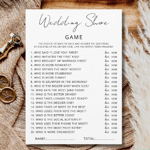 Couples Wedding Shoe Game Bridal Shower Shoe Game Holiday Card