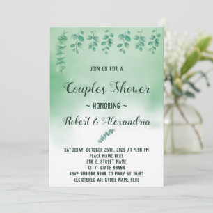 Couples Wedding Shower Greenery Eucalyptus Invitation