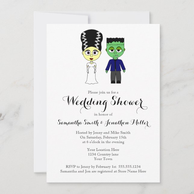 Couples Wedding Shower Halloween Theme Invitation (Front)