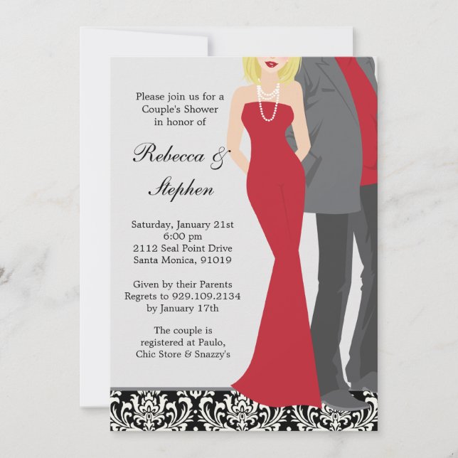 Couples Wedding Shower Invitation (Front)