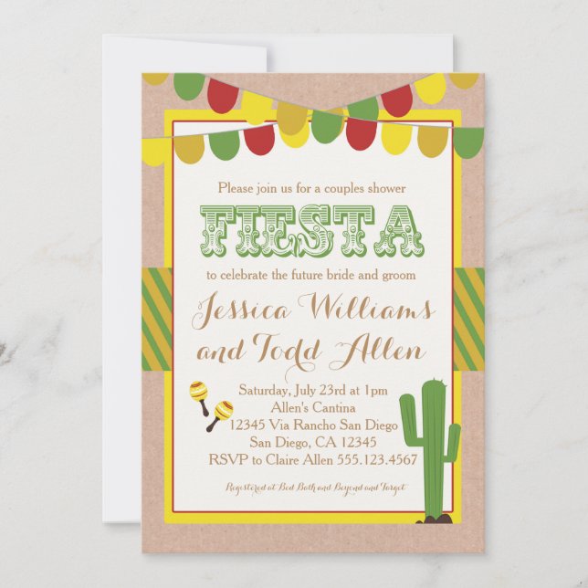 Couples Wedding Shower Invitation Fiesta (Front)