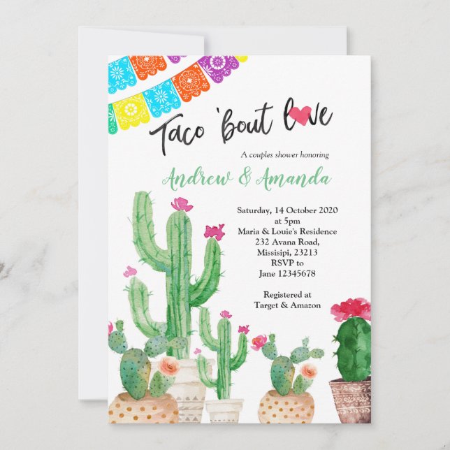 Couples Wedding Shower Invitation Fiesta (Front)