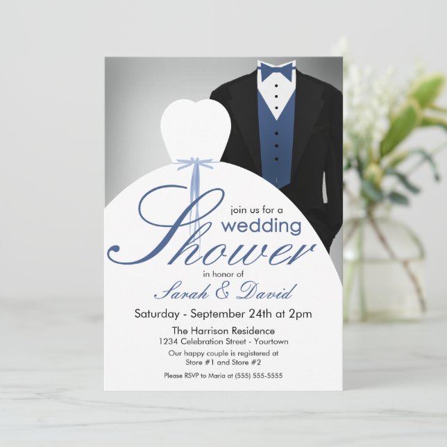 Couples Wedding Shower Invitations (Standing Front)