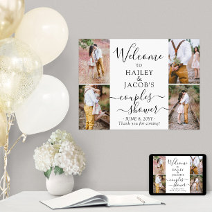 Couples Wedding Shower Welcome 4 Photo 18x24 Poster