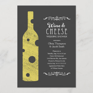 Couples Wedding Shower Wine and Cheese Invitations