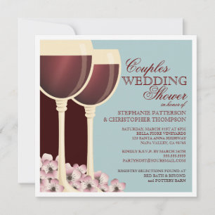 Couples Wedding Shower Wine Themed Invitation