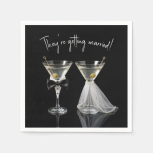 Couple's Wedding Shower with Martini Cocktails Napkin