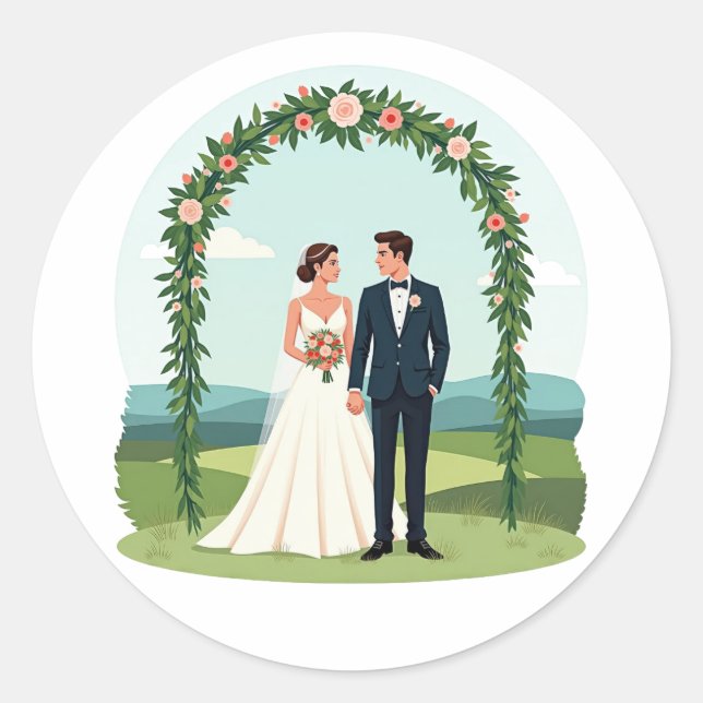 Couples Wedding Sticker (Front)