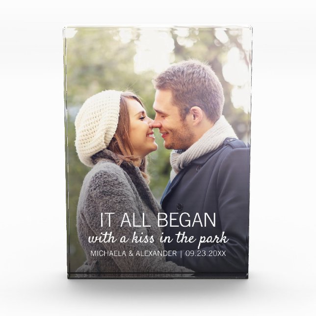 Couples Where It All Began Personalised Newly Photo Block (Front)