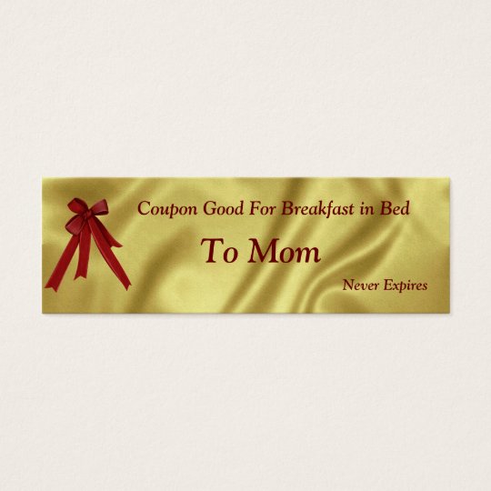 Coupon Christmas For Mum Breakfast in Bed Mini Business Card