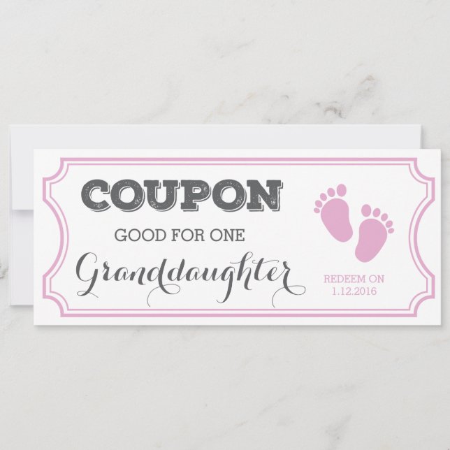 Coupon for one Granddaughter Baby Announcement (Front)