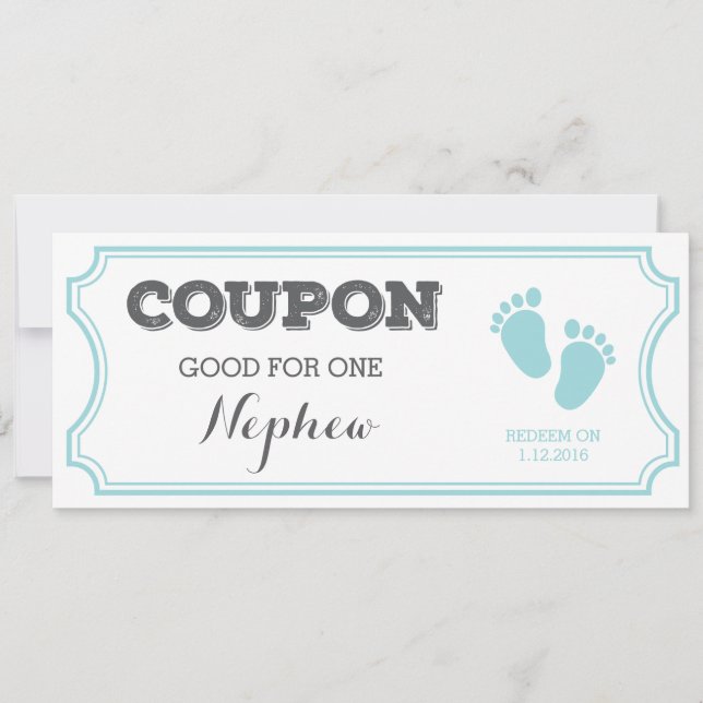 Coupon for one Nephew Baby Announcement (Front)
