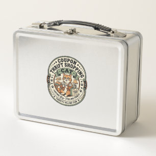 Coupon Thrift Shopping Cat Coupon Thrift Shopping Metal Lunch Box