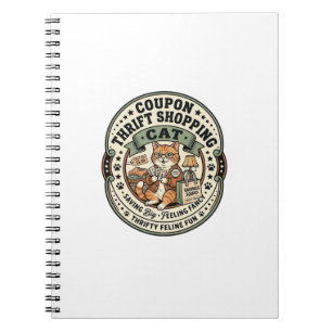 Coupon Thrift Shopping Cat Coupon Thrift Shopping  Notebook