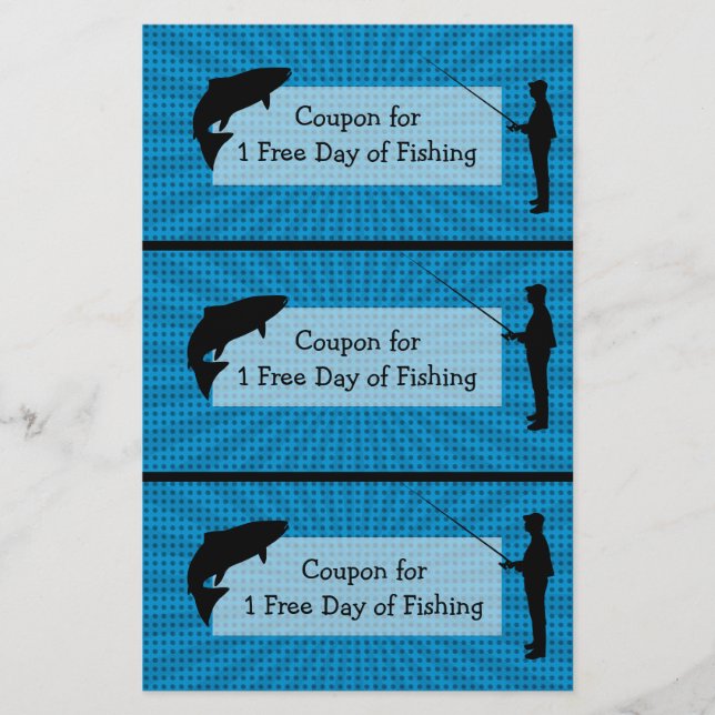 Coupons for One Free Day of Fishing Humour Flyer (Front)