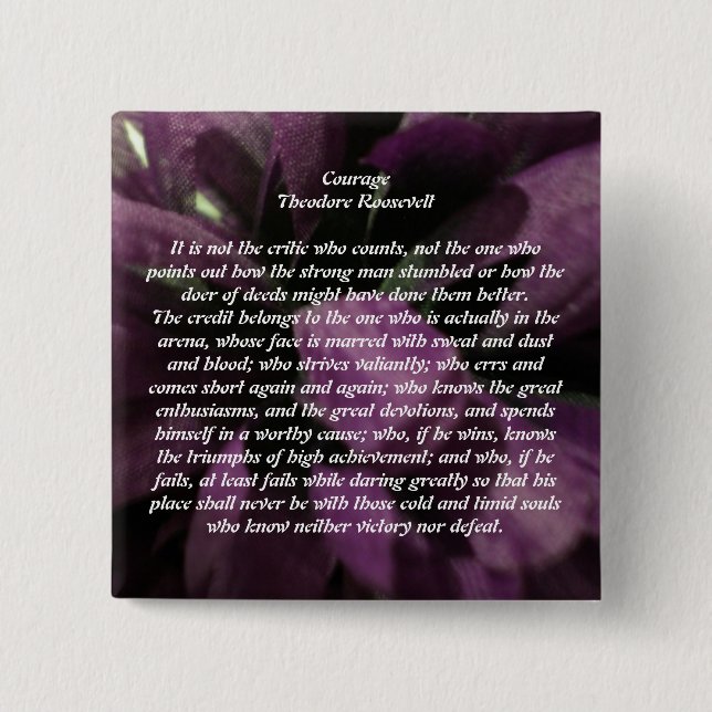 Courage 15 Cm Square Badge (Front)