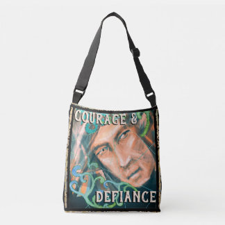 Courage and Defiance Green Elf Face Crossbody Bag
