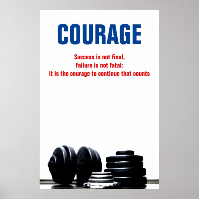 Courage Bodybuilding Training Motivational Poster (Front)