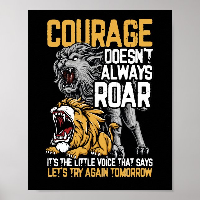 Courage Doesnt Always Roar  Parkinsons Disease Poster (Front)