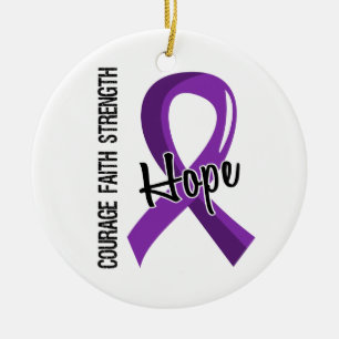 Courage Faith Hope 5 Alzheimer's Disease Ceramic Tree Decoration