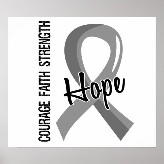 Courage Faith Hope 5 Brain Cancer Poster (Front)