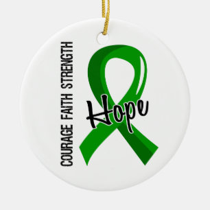 Courage Faith Hope 5 Organ Donation Ceramic Tree Decoration