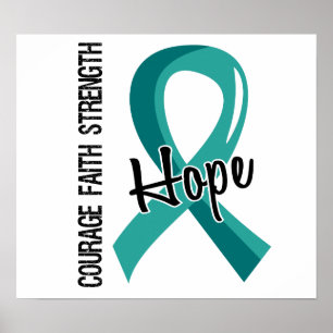 Courage Faith Hope 5 Peritoneal Cancer Poster