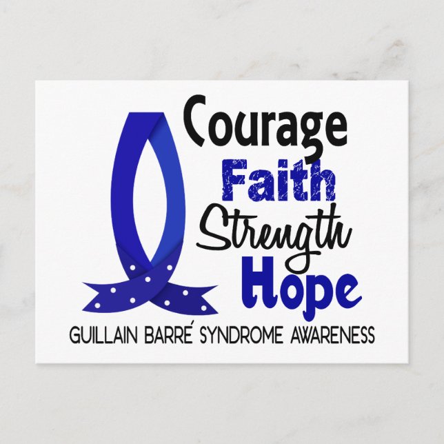 Courage Faith Strength Hope Guillain Barre Syndrom Postcard (Front)