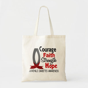 Courage Faith Strength Hope Juvenile Diabetes Tote Bag