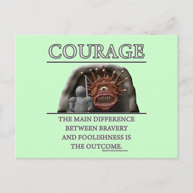 Courage Fantasy (de)Motivator Postcard (Front)