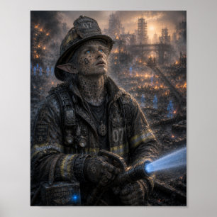 Courage / Firefighter / Burning District Poster