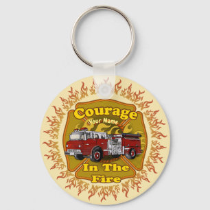 Courage Firetruck Firefighter Key Ring