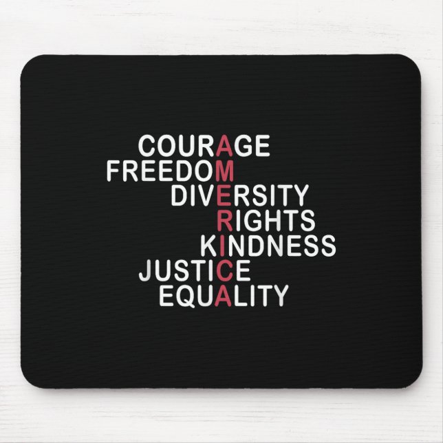 Courage Freedom Diversity Rights Kindness Justice  Mouse Mat (Front)