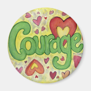 Courage Heart Word Art Custom Fridge Magnets