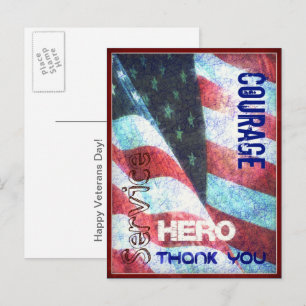 Courage-Hero-Thank You Veterans Day Postcard