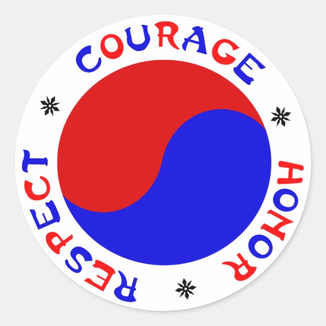 Courage Honour Respect Stickers for Martial Arts (Front)