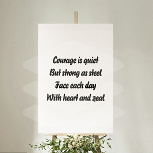 Courage inspirational mini poem poster