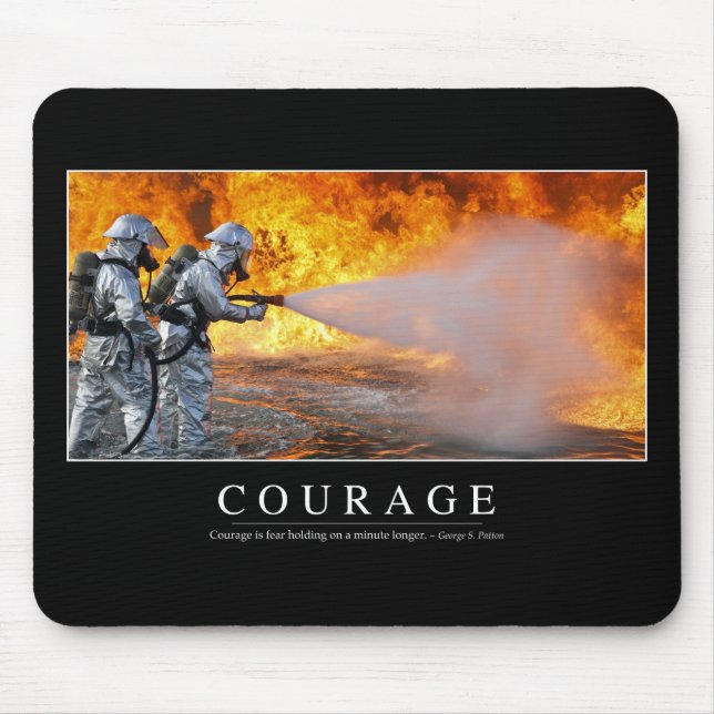 Courage: Inspirational Quote Mouse Mat (Front)