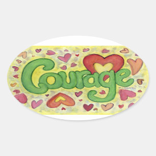 Courage Inspirational Word Art Label Stickers