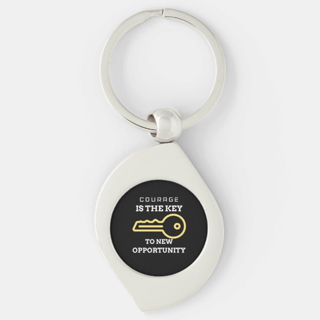 Courage is the key to new opportunity key ring (Front)