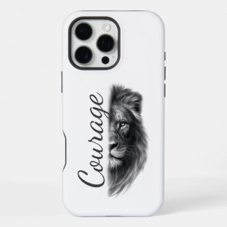 Courage Lion Artistic Minimal- iPhone 16 Pro Max Case