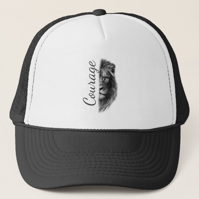 Courage Lion Artistic Minimal- Trucker Hat (Front)