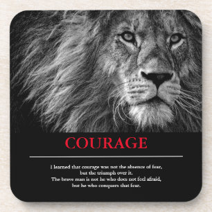 Courage Lion Motivational Inspirational Coaster