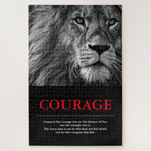 Courage Lion Motivational Inspirational Jigsaw Puzzle