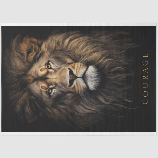 Courage Lion Portrait Tissue Paper (Front)