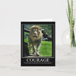 COURAGE Note Card - Lion (Motivational)