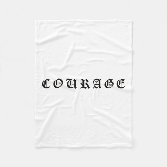 Courage One Word Insrational Motivational Quote Wo Fleece Blanket (Front)