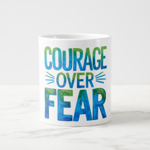 Courage over fear large coffee mug