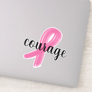 Courage Pink Ribbon Breast Cancer Sticker